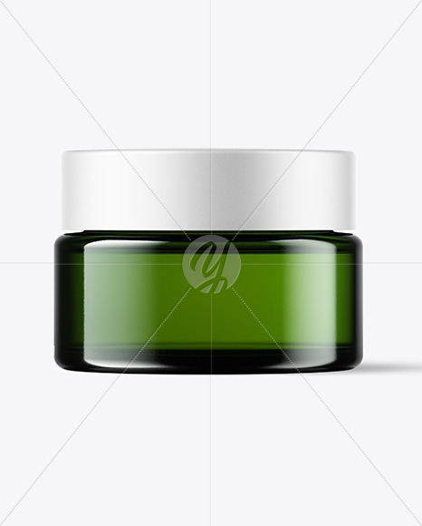 15ml Green Glass Jar Mockup