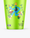 Metallic Cup With Straw Mockup