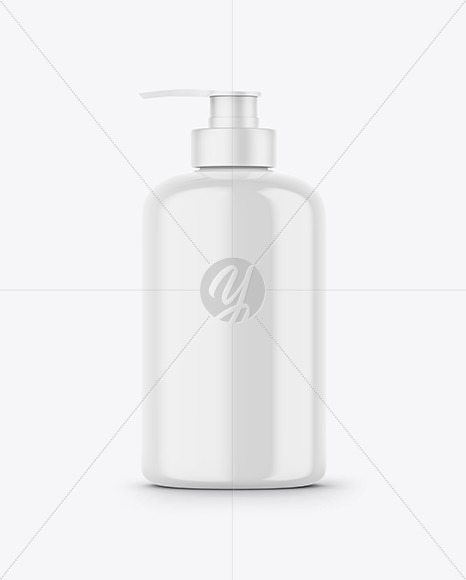 Glossy Cosmetic Bottle w/ Pump Mockup