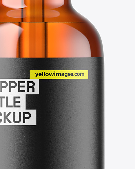 Amber Glass Dropper Bottle Mockup