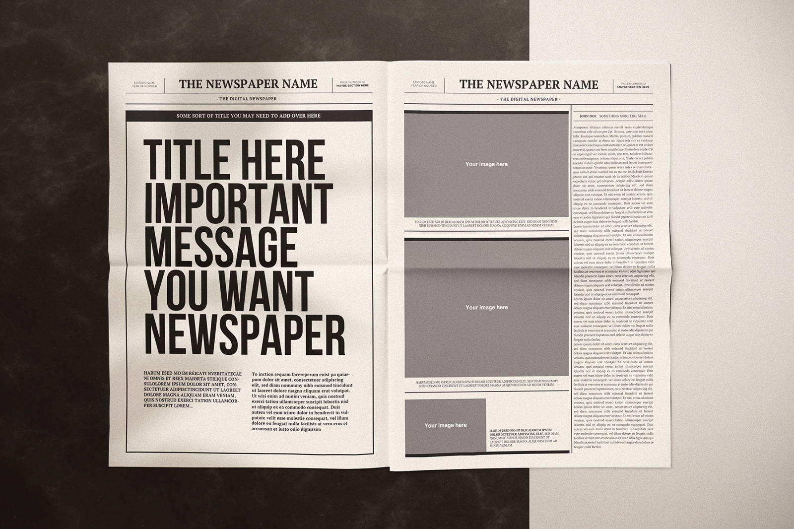 Newspaper Quick Illustrator Pages Templates