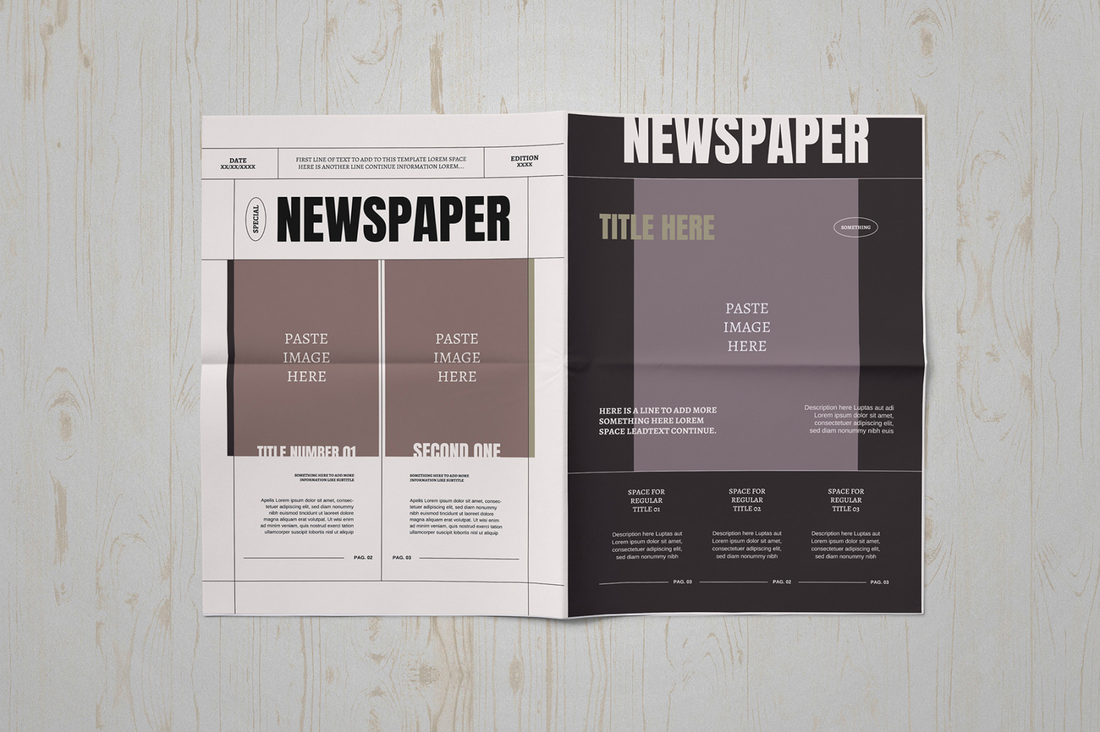 Newspaper Quick Illustrator Pages Templates