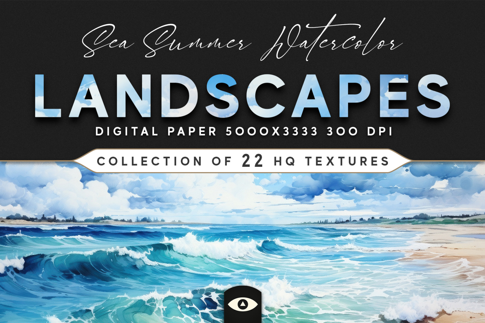 Sea Summer Watercolor Landscapes Texture Pack