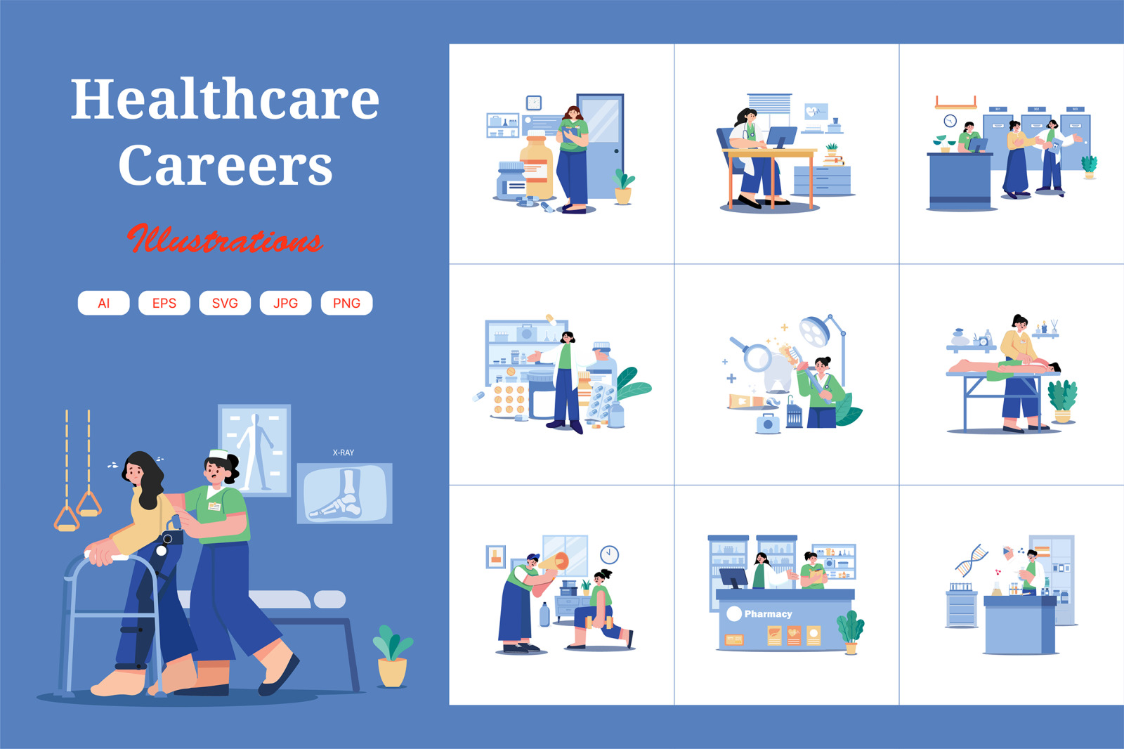 M568_Healthcare Careers Illustration Pack