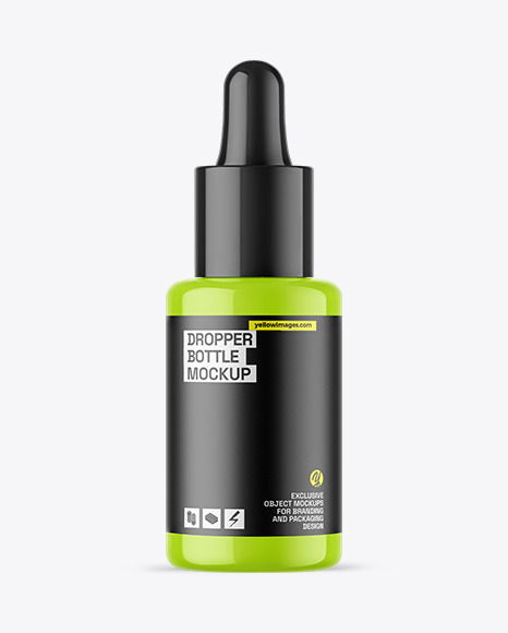 Glossy Dropper Bottle Mockup - Oil Tincture PSD Mockup