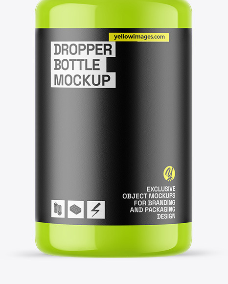 Glossy Dropper Bottle Mockup