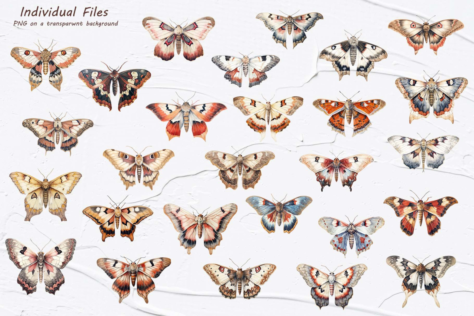 Moths Watercolor Clipart Moths Watercolor Clipart