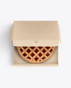 Half Open Kraft Box With Jam Pie Mockup