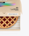 Half Open Kraft Box With Jam Pie Mockup