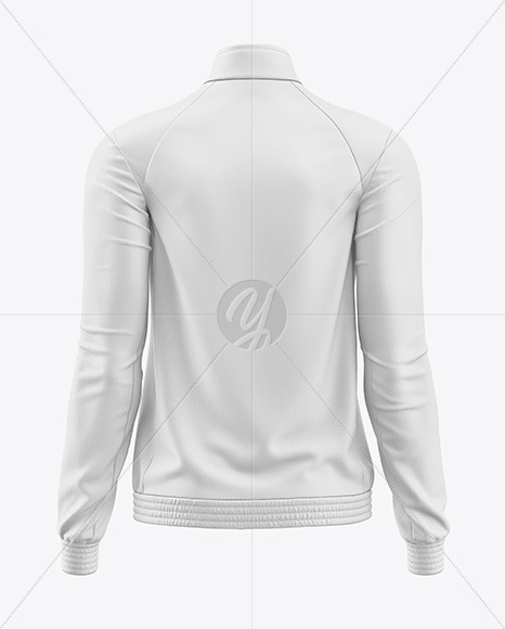 Women’s Jersey Full Zipped Long Sleeve Mockup - Back View