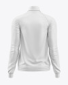 Women’s Jersey Full Zipped Long Sleeve Mockup - Back View