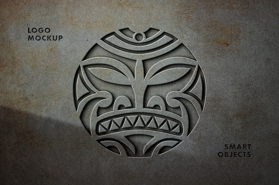 Debossed Stone Logo Mockup Debossed Stone Logo Mockup