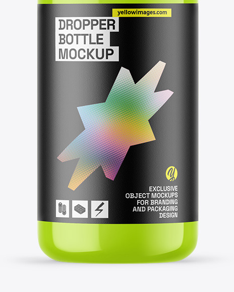 Glossy Dropper Bottle Mockup