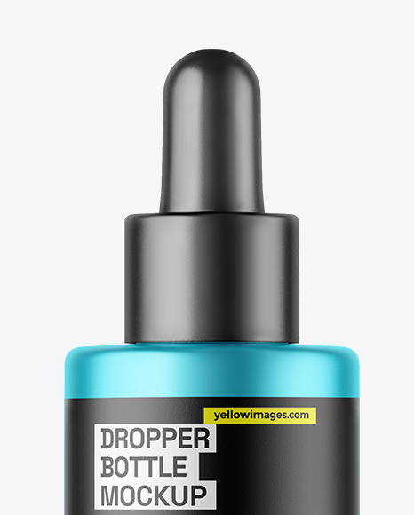 Matte Metallic Dropper Bottle Mockup