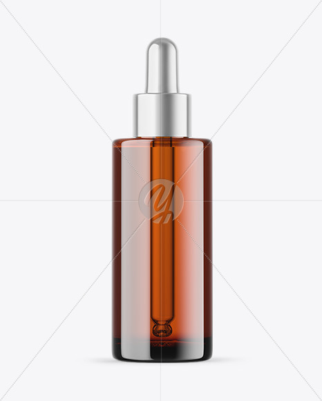 Amber Glass Dropper Bottle Mockup