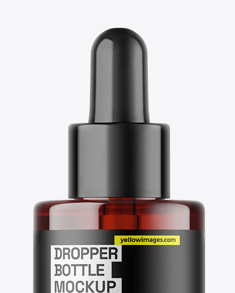 Dark Amber Glass Dropper Bottle Mockup