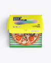 Half Open Kraft Box With Pizza Mockup