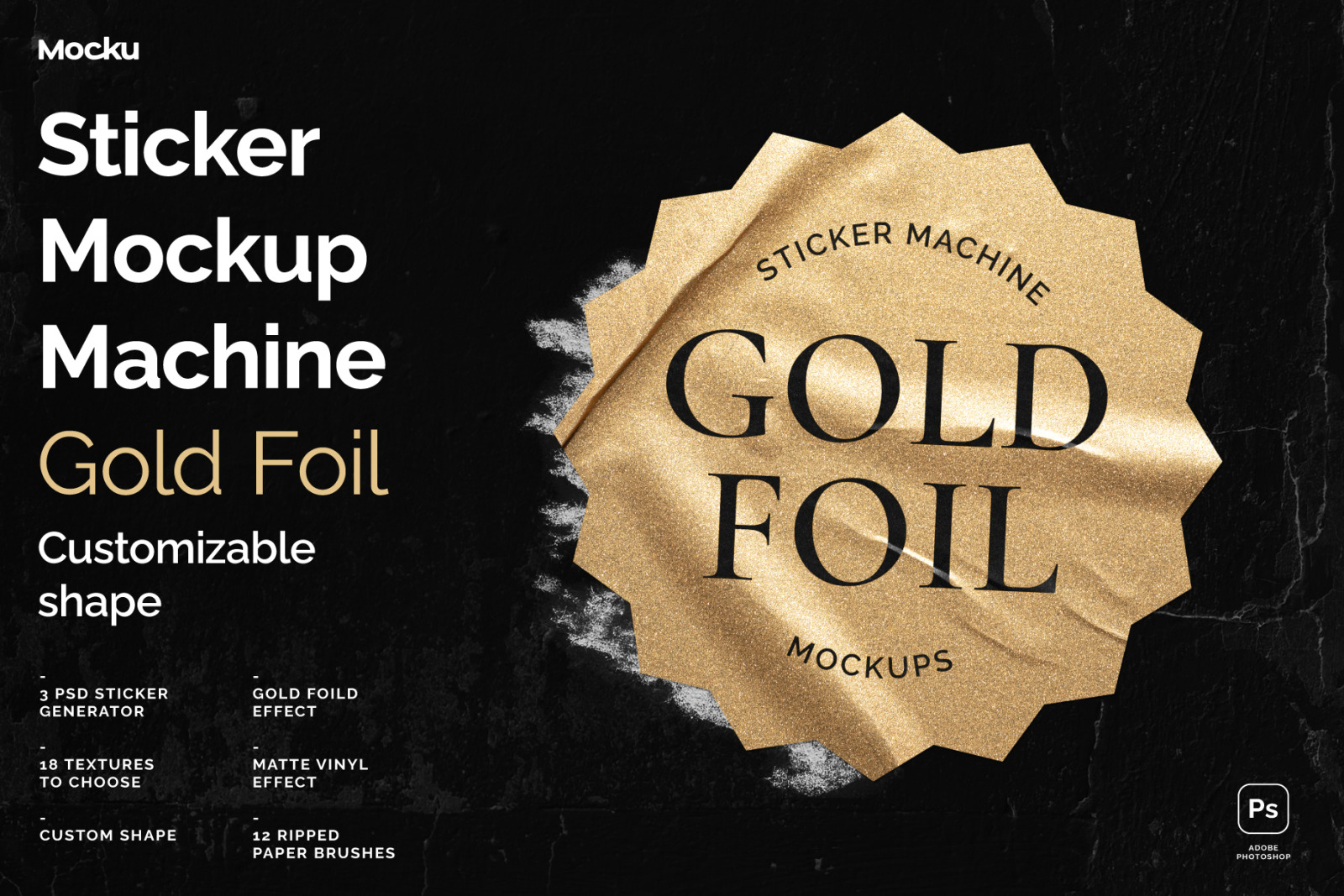Sticker Mockup Machine - Gold Foil Sticker Mockup Machine - Gold Foil