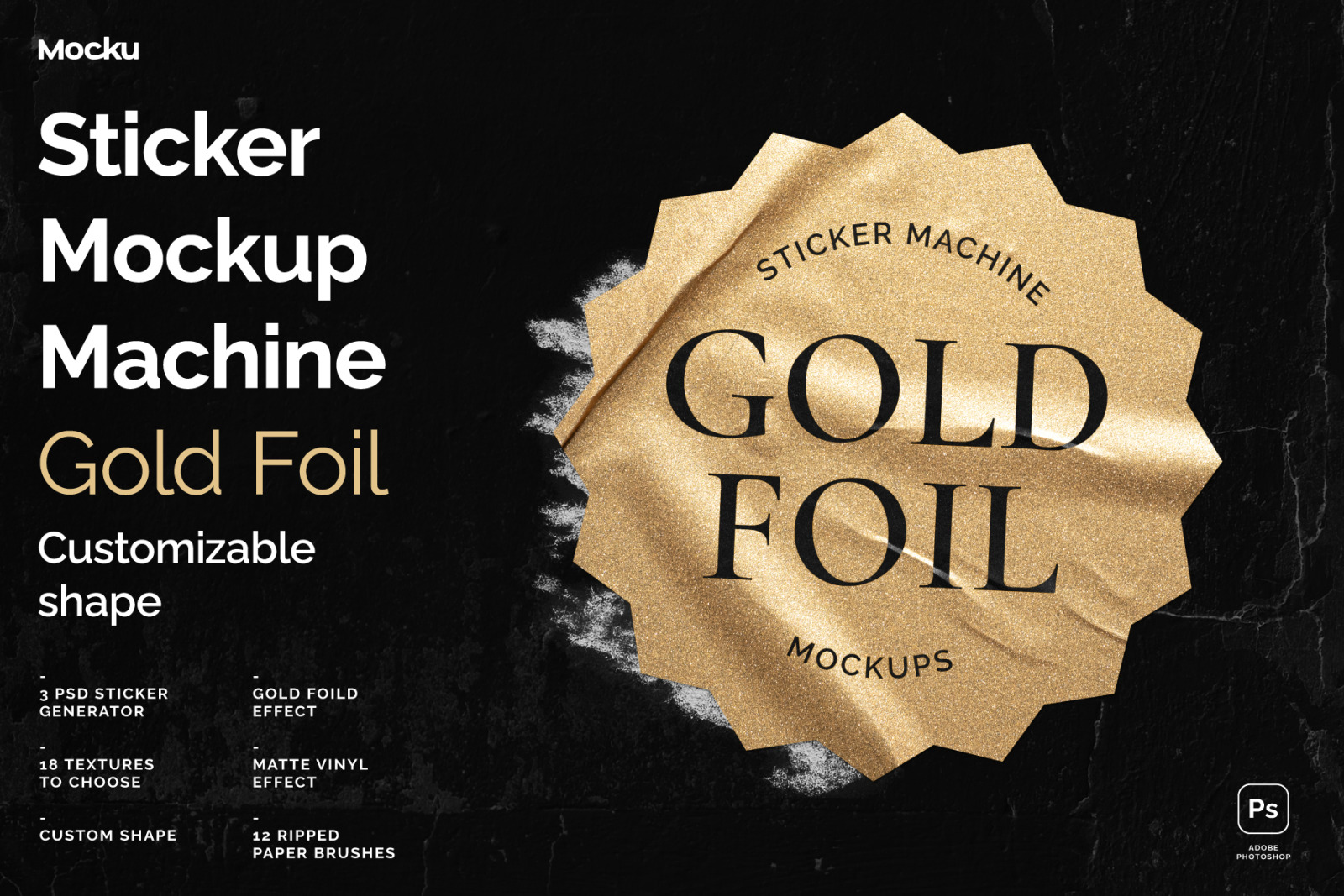 Sticker Mockup Machine - Gold Foil