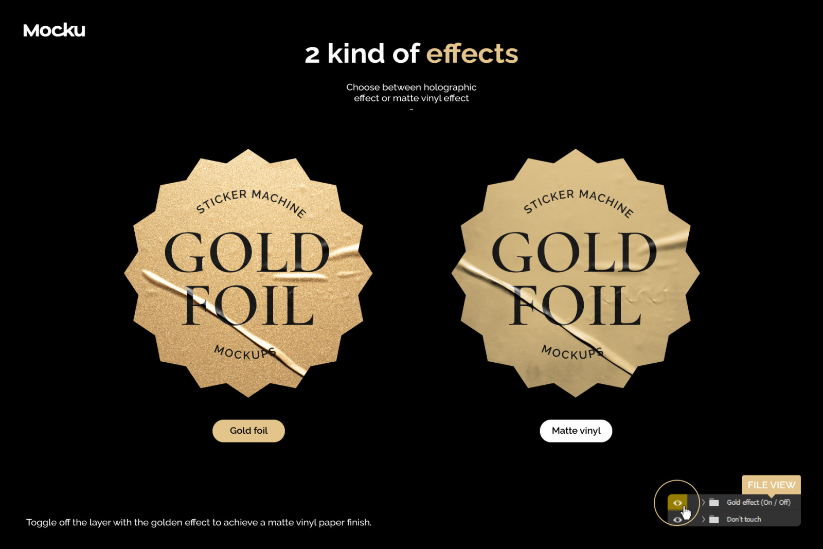 Sticker Mockup Machine - Gold Foil Sticker Mockup Machine - Gold Foil
