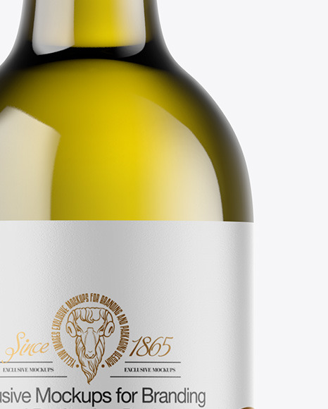 Antique Green Glass White Wine Bottle Mockup Antique Green Glass White Wine Bottle Mockup