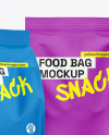 Two Matte Food Bag Mockup