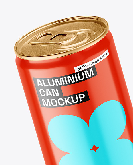 Glossy Drink Can Mockup