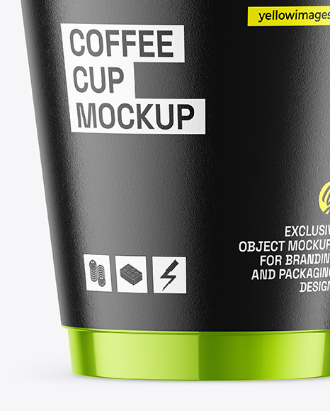 Glossy Metallic Coffee Cup Mockup