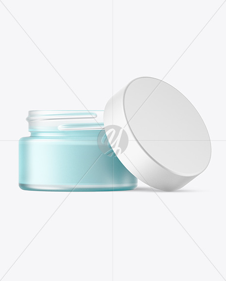 15ml Opened Frosted Glass Jar Mockup