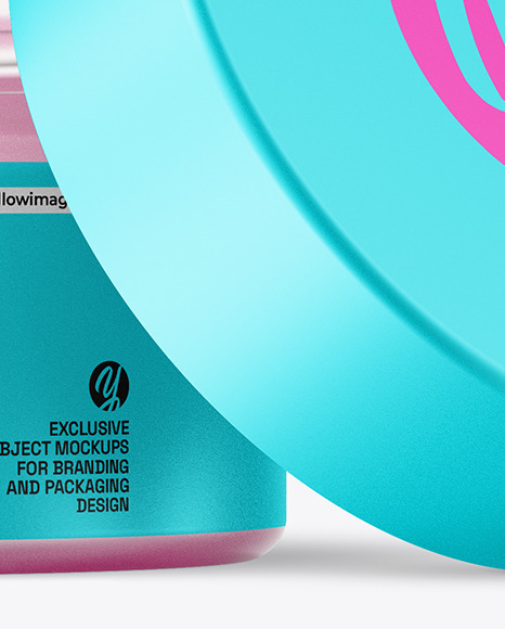 15ml Opened Frosted Glass Jar Mockup