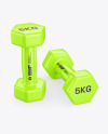 Two Glossy Dumbbells Mockup