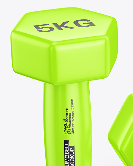 Two Glossy Dumbbells Mockup
