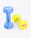 Two Glossy Dumbbells Mockup