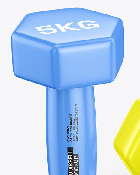 Two Glossy Dumbbells Mockup