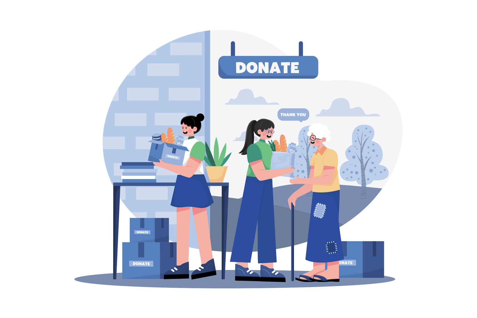 M671_Charity and Donation Illustration Pack M671_Charity and Donation Illustration Pack
