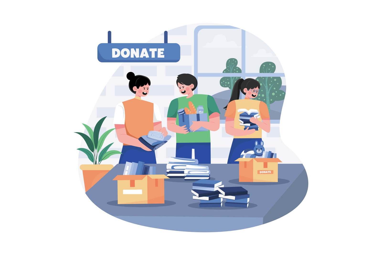 M671_Charity and Donation Illustration Pack M671_Charity and Donation Illustration Pack