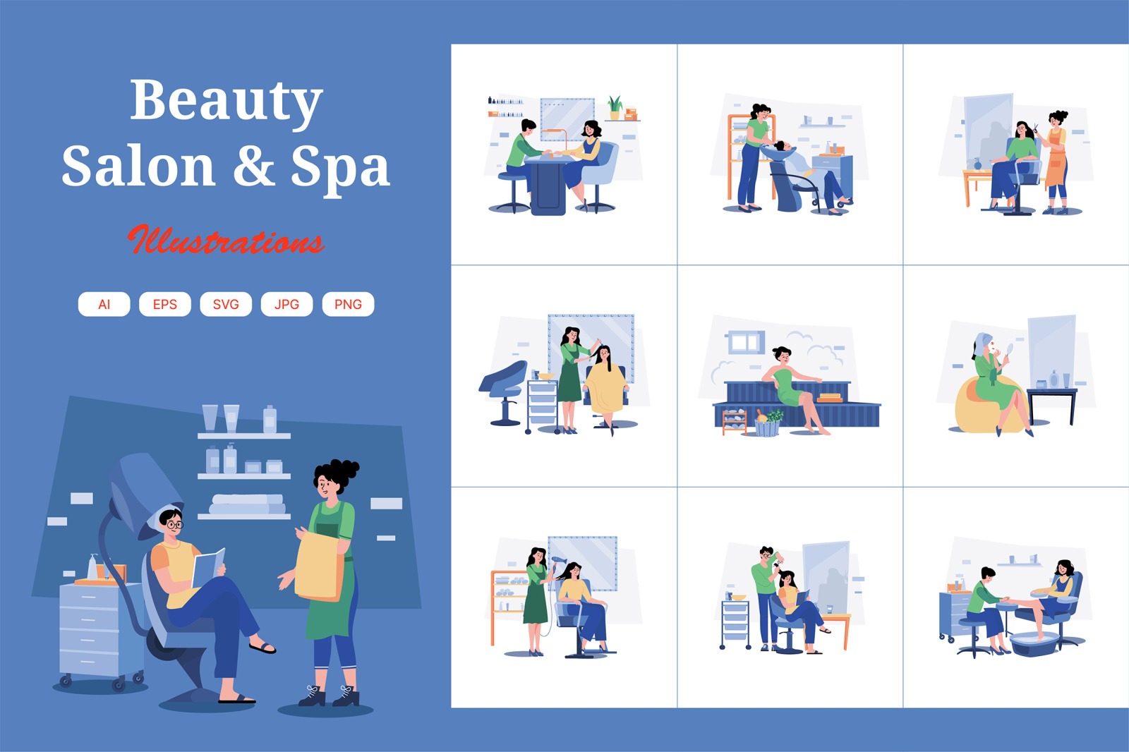 M669_Beauty Salon &amp; Spa Illustration Pack