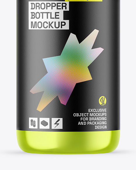 Metallic Dropper Bottle Mockup Metallic Dropper Bottle Mockup