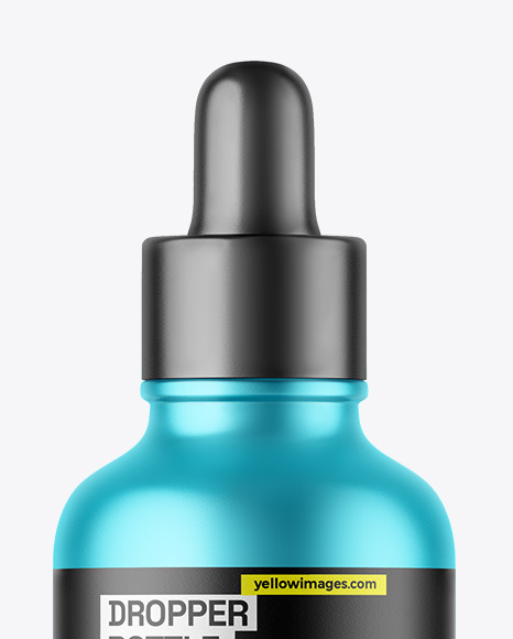 Matte Metallic Dropper Bottle Mockup