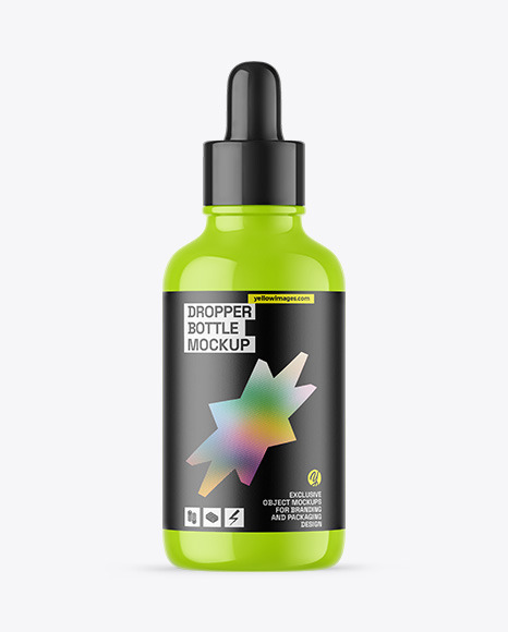 Glossy Dropper Bottle Mockup - Oil Tincture PSD Mockup