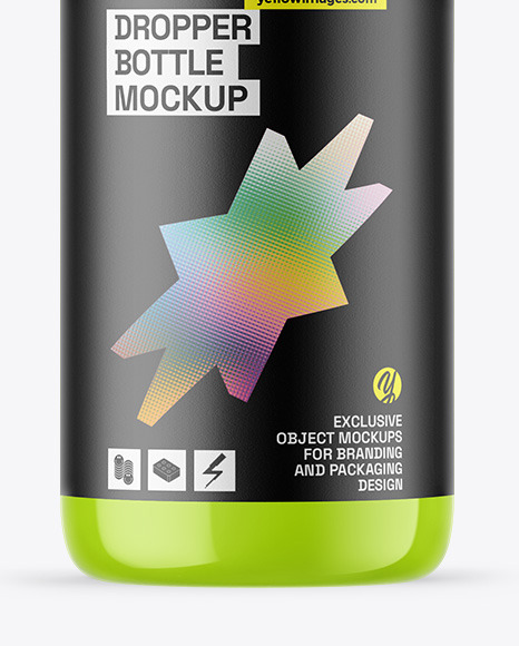 Glossy Dropper Bottle Mockup