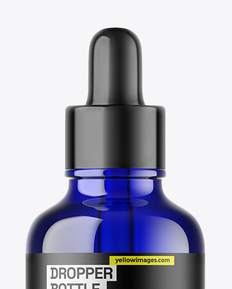 Blue Glass Dropper Bottle Mockup
