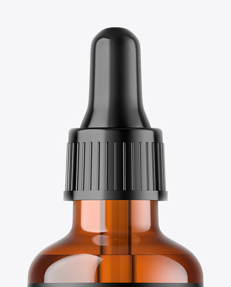 Amber Glass Dropper Bottle Mockup