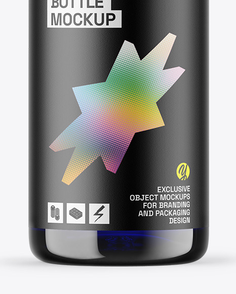 Blue Glass Dropper Bottle Mockup Blue Glass Dropper Bottle Mockup
