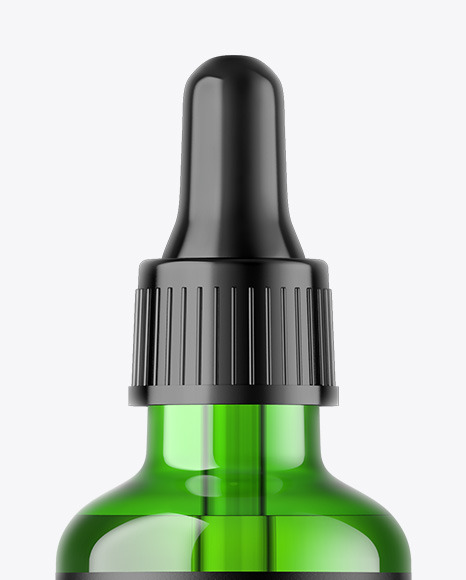 Green Glass Dropper Bottle Mockup