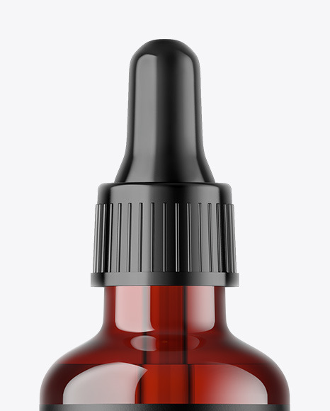 Dark Amber Glass Dropper Bottle Mockup