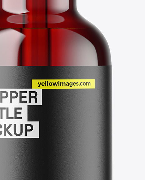 Dark Amber Glass Dropper Bottle Mockup Dark Amber Glass Dropper Bottle Mockup