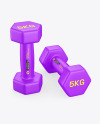 Two Matte Dumbbells Mockup