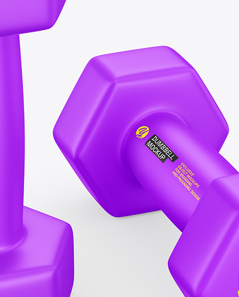 Two Matte Dumbbells Mockup