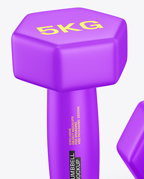 Two Matte Dumbbells Mockup